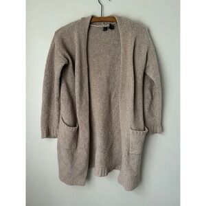 Soft‎ Knit Cardigan Duster Sweater, Open Front, Neutral Cozy Loungewear